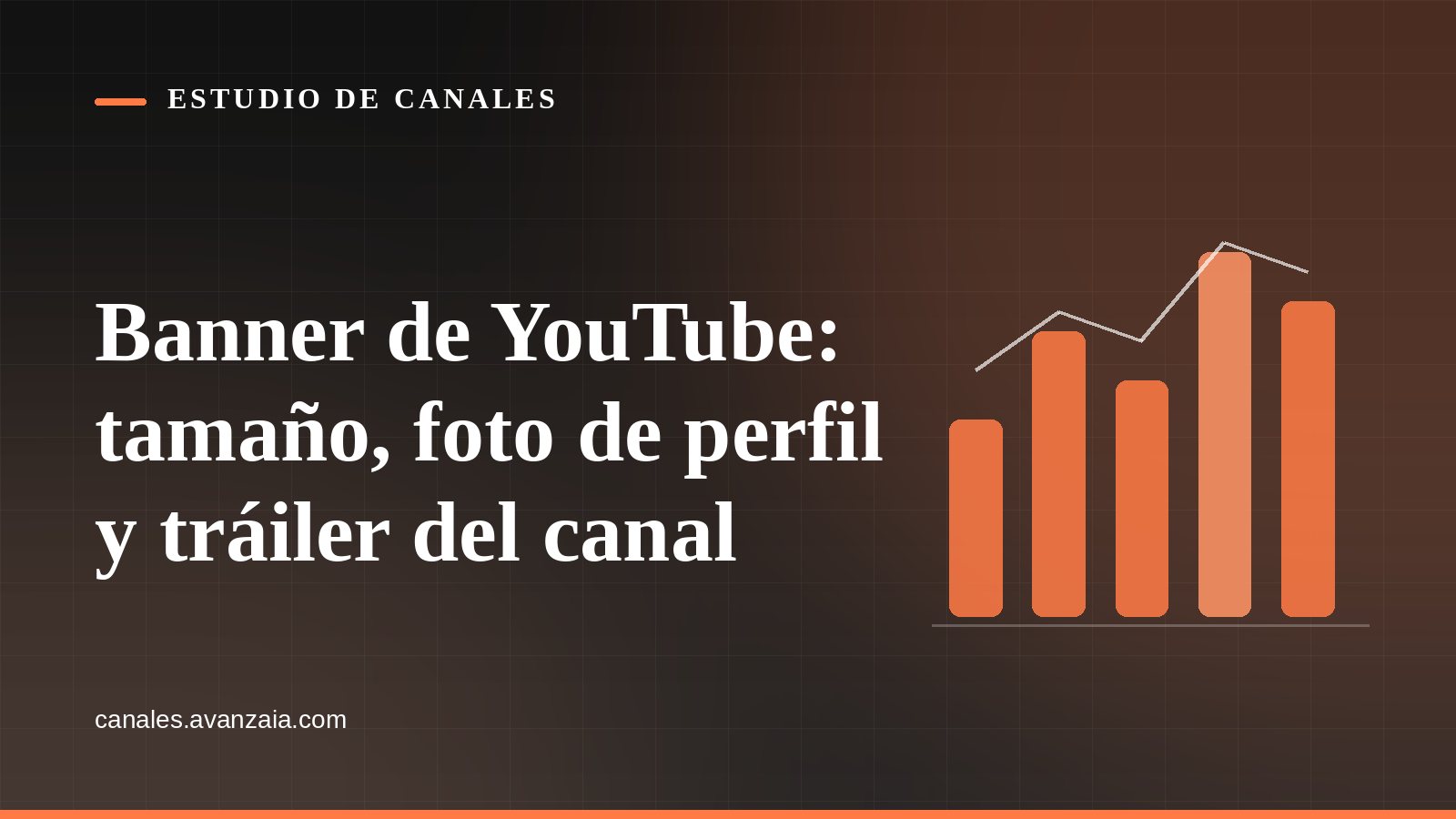 Portada gráfica de Estudio de Canales: un gráfico de barras sobre fondo negro, con el titular del artículo