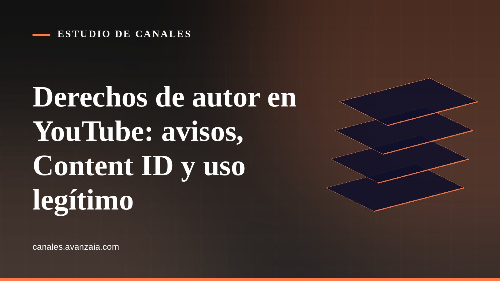 Portada gráfica de Estudio de Canales: capas apiladas sobre fondo negro, con el titular del artículo