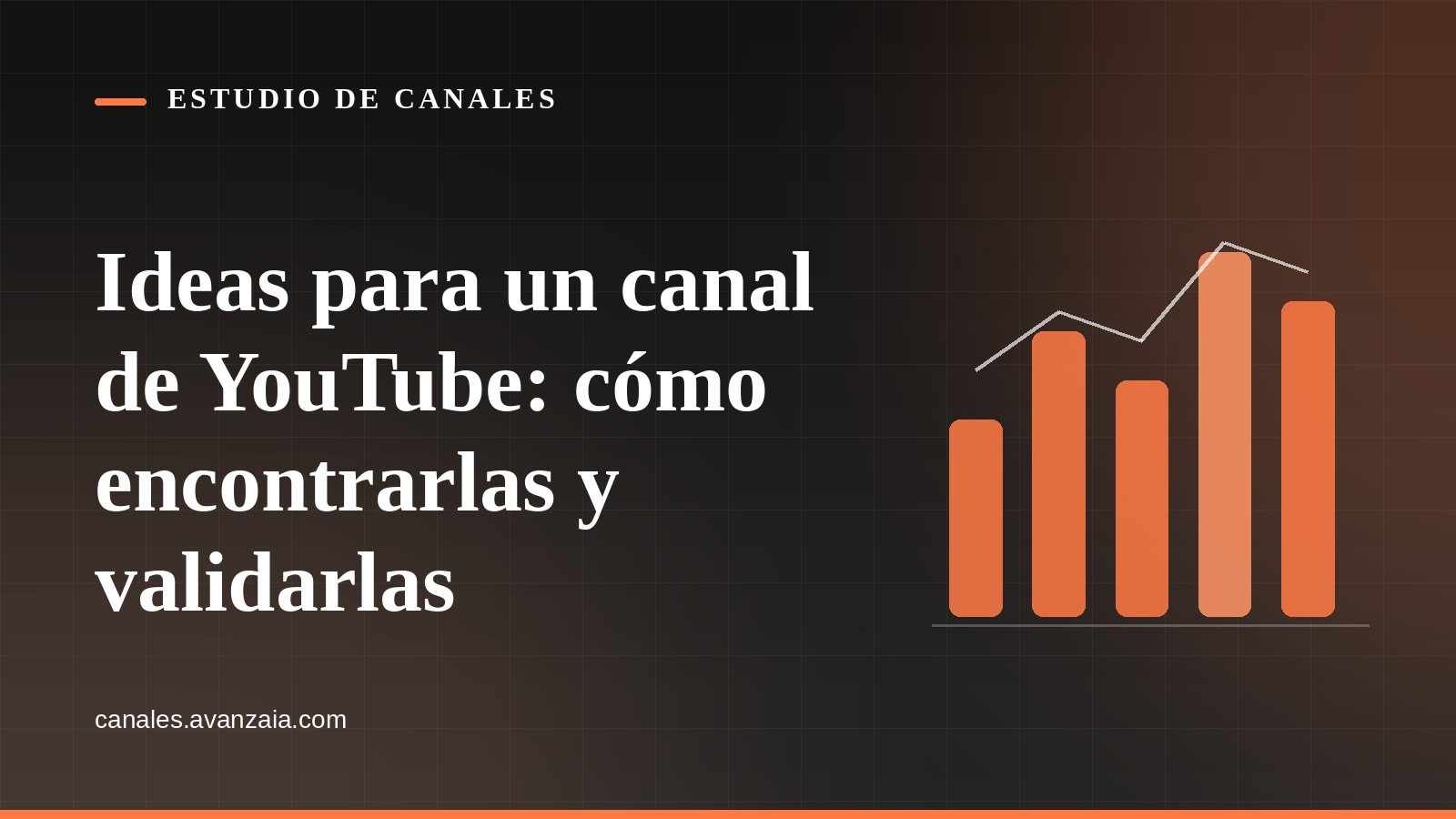 Portada gráfica de Estudio de Canales: un gráfico de barras sobre fondo negro, con el titular del artículo