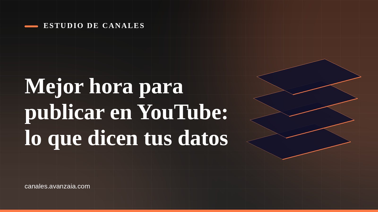 Portada gráfica de Estudio de Canales: capas apiladas sobre fondo negro, con el titular del artículo
