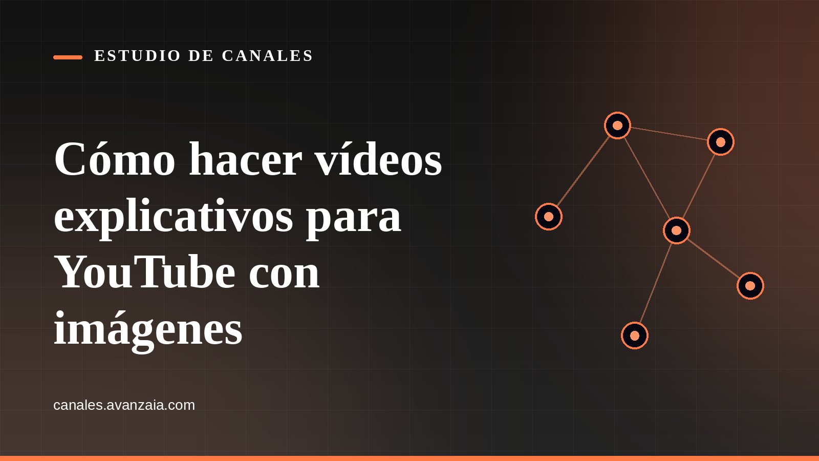 Portada gráfica de Estudio de Canales: una red de nodos conectados sobre fondo negro, con el titular del artículo